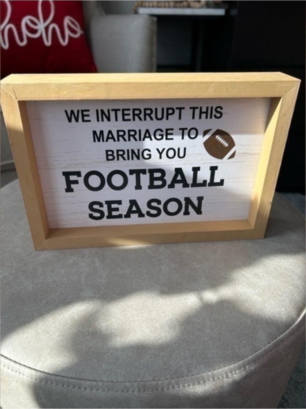 ✨NEW Wood Framed 'Football Season' Fall Decorative Sign